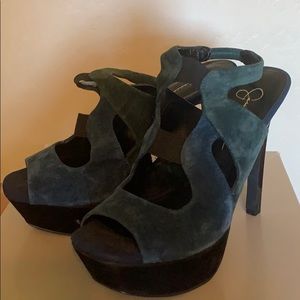 Jessica Simpson 8.5, elastic strap heels